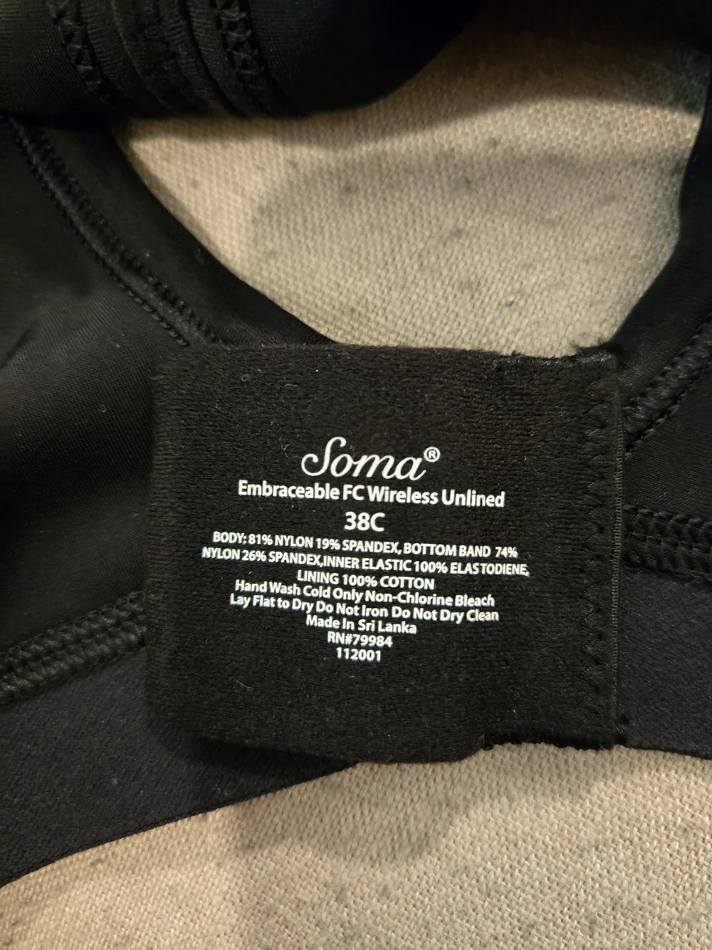 Soma wireless bra